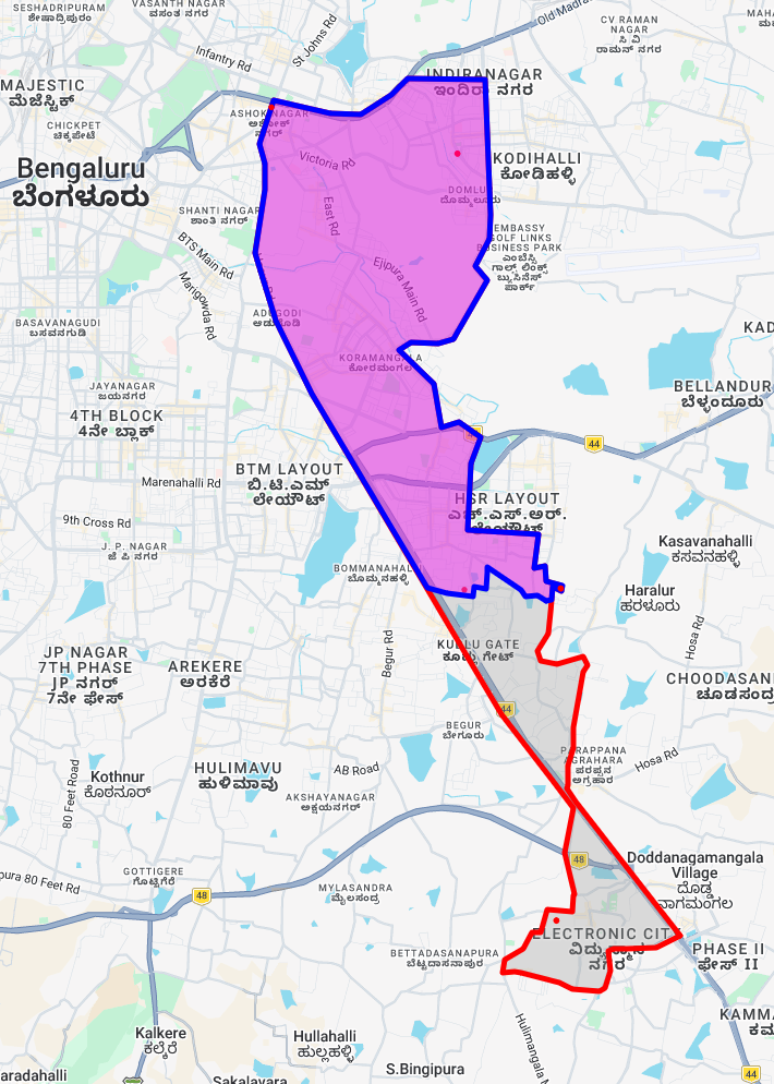 My mental map of Bangalore