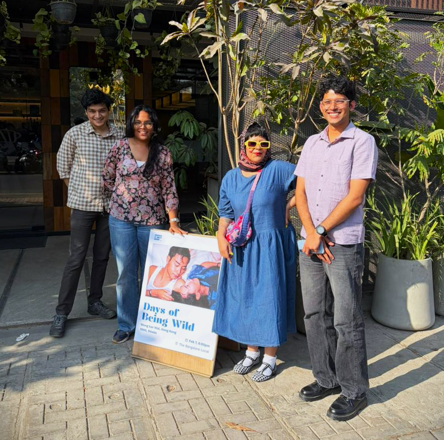 Me, Abhijna, kavz, and Manu at The Bangalore Local before the screening.