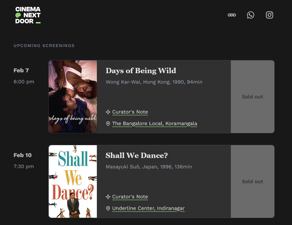 Sold out sign on the CND website.